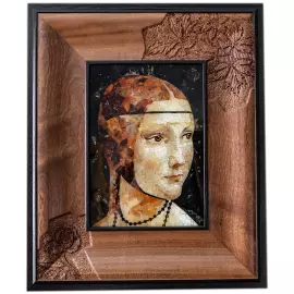 Leonardo da Vinci's wood and amber panel "The Lady with the Ermine"